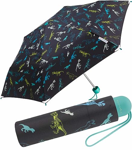 happy rain Ergobrella Kinder-Taschenschirm mit reflektierenden Elementen razortooth dinosaur von happy rain