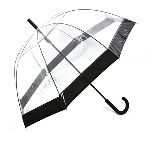 happy rain Regenschirm transparent durchsichtig Glockenschirm schwarz von happy rain