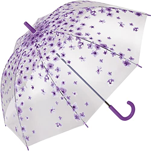 happy rain Stockschirm transparent Blossom - lila von happy rain