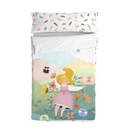 happyfriday Dreaming Steppdecke, mehrfarbig, 105 x 200 cm (Bett 105) ohne Füllung, 100 % Baumwolle (außen), 100 % Polyester (gefüllt), Qualität 150 von happyfriday