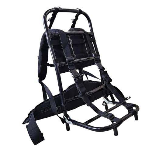 harayaa 60 kg Schwerer Tragerucksackrahmen aus Aluminiumlegierung und Nylon, tragbarer, Stabiler Rucksack-Klapptaschenrahmen zum Klettern, Schwarz von harayaa