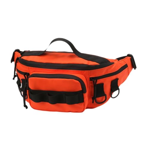 harayaa Angelgerät Tasche Multifunktionale Angeltasche Angeltasche Utility Bag Crossbody Angeln Gürteltasche Brusttasche Trekking, Orange von harayaa