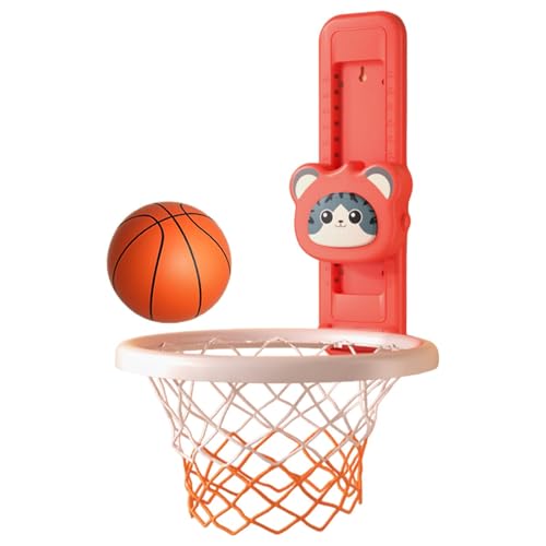 harayaa Kinder-Basketballkorb, Touch-Hochsprungzähler, höhenverstellbarer Kinder-Höhen-Touch-Gerät-Sprungtrainer für Jungen und Mädchen, Rot, Keine Aufkleber von harayaa