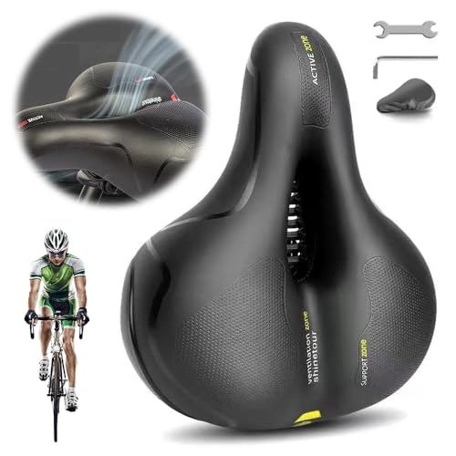 Comfyseat, 2024 Newest Bikesattel Mit Memory-Foam, Ergonomischer Fahrradsattel für Rücken und Gesäßschmerzen Premium MTB Saddle Fahrradsattel für Damen und Herren (Gelb) von heepqy