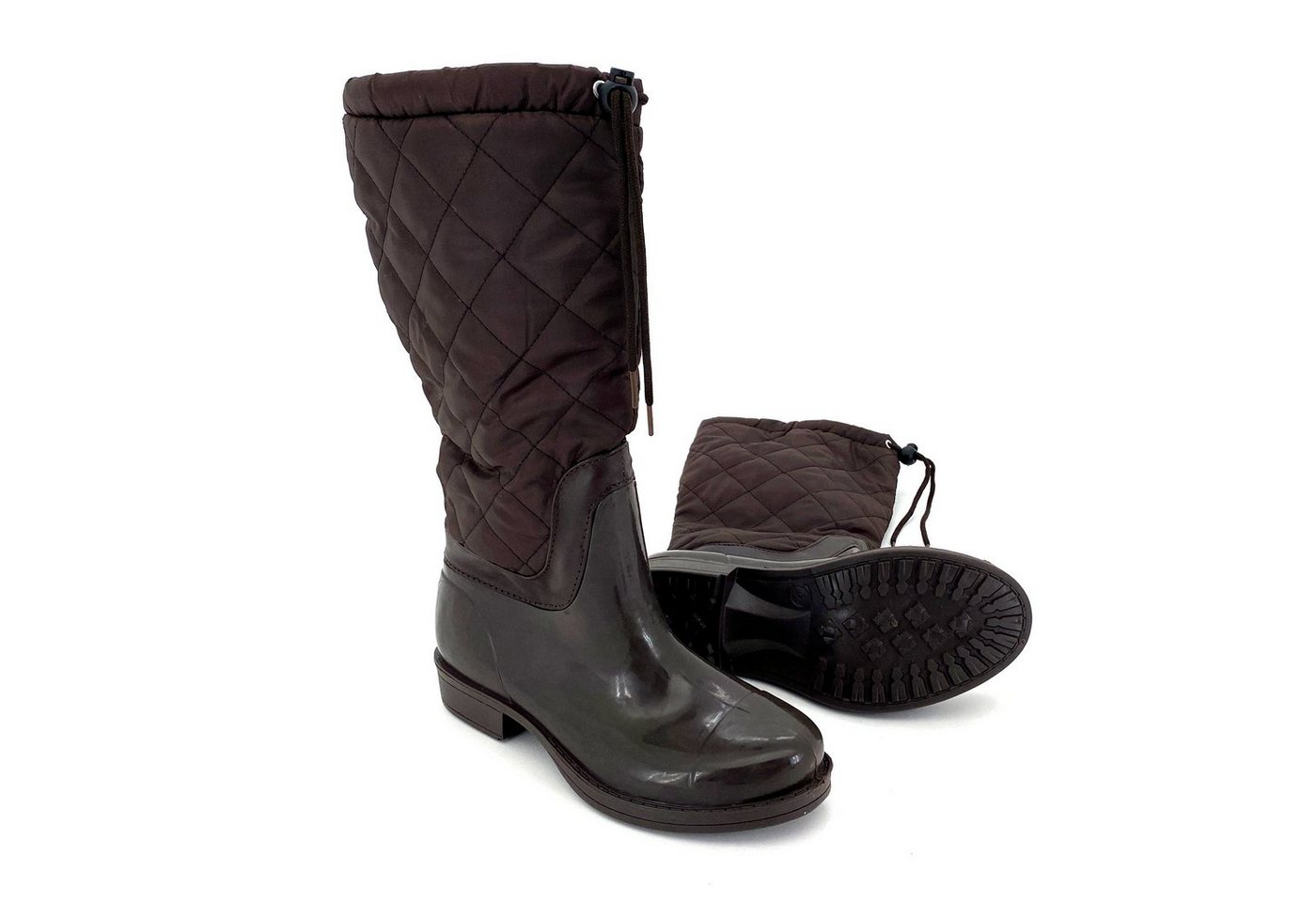 heimtexland Gummistiefel Daunen Stiefel Hochschaft Trend Boots Gummistiefel (Typ880) gesteppt I wasserdicht I Damen Mädchen Regenstiefel von heimtexland