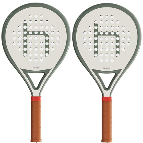 heinsa Carbon Padel Schläger mit Kanten Schutzband | Padel Tennisschläger für anspruchsvolle Spieler:in mit 100% Carbon Rahmen (2X Carbon Padelschläger) von heinsa