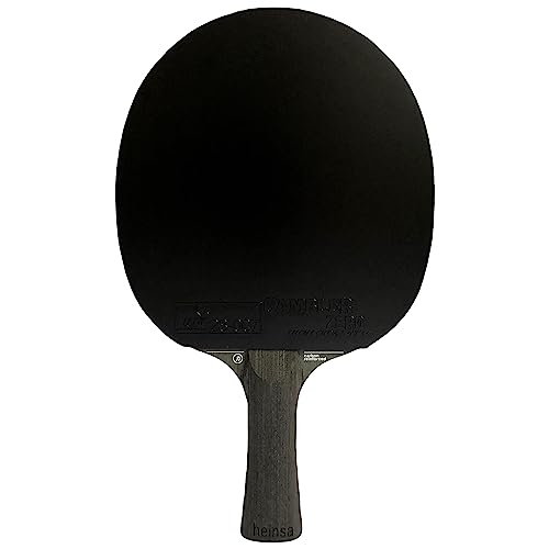 heinsa Carbon Tischtennisschläger Black Edition ITTF-Wettkampf zugelassen | Mehr Power & Spin im Spiel erreichen | Tischtennisschlaeger im stylischen schwarzen Pappumschlag von heinsa