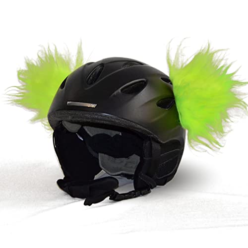 Helm - Ohren "Neon- Gelb" für den Skihelm, Snowboardhelm oder Fahrradhelm -Coole Helmdeko/Fellohren/Plüschohren! von helm-ohren.de