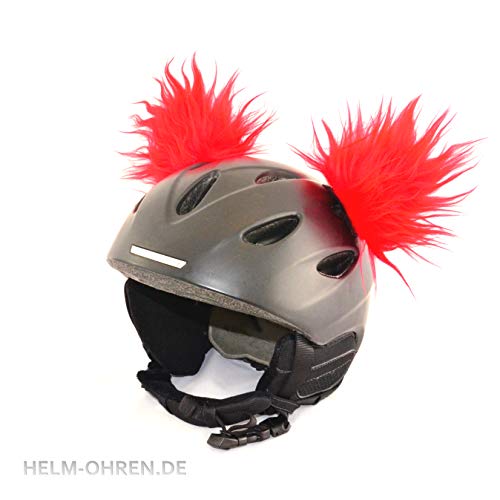 Helm-Ohren "Rot". Gemacht für den Skihelm, Snowboardhelm, Kinder-Skihelm, Fahrradhelm oder Motorradhelm - macht den Helm zu einem echten HINGUCKER - für Kinder und Erwachsene HELMDEKORATION von Helm-Ohren.de
