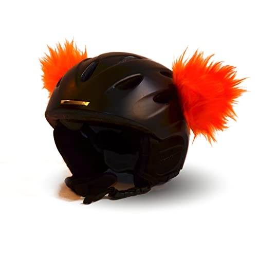 Helm-Ohren für Skihelm, Snowboardhelm, Kinder-helm, Kinder-Skihelm, Motorradhelm oder Fahrradhelm - verwandelt den Helm in ein EINZELSTÜCK - der HINGUCKER - für Kinder und Erwachsene HELMDEKO (Orange) von Helm-Ohren.de