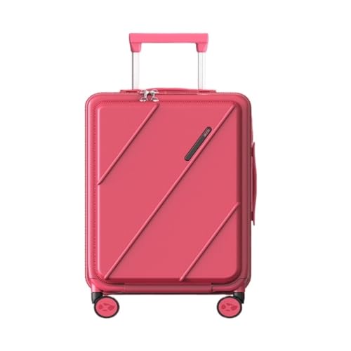 hengboyihg Trolley-Koffer Herren- Und Damenkoffer, Zugstangenverlängerung, Verschleißfester Einfarbiger Koffer, Einfacher Reisekoffer Reisekoffer (Color : Red, Size : A) von hengboyihg