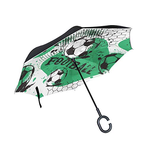 hengpai Fußball umgekehrt umgekehrt Inside Out Regenschirm Autos Unigue Winddicht UV Beweis Doppellagig Frauen von hengpai