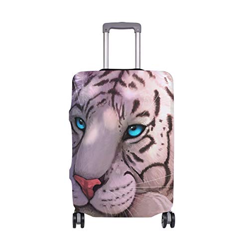 hengpai Kofferhülle mit blauen Augen, weißer Tiger in Fantasy-Welt, Größe S, 45,7–50,8 cm, Mehrfarbig1, M 22-24 in von hengpai