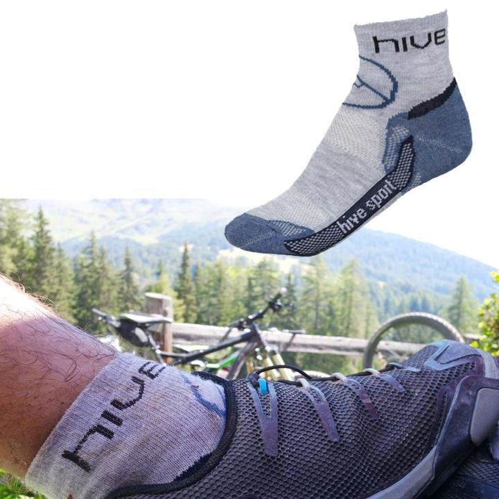 Hive - Bike Socken - Alpencross Fahrradsocken - blau melange von hive