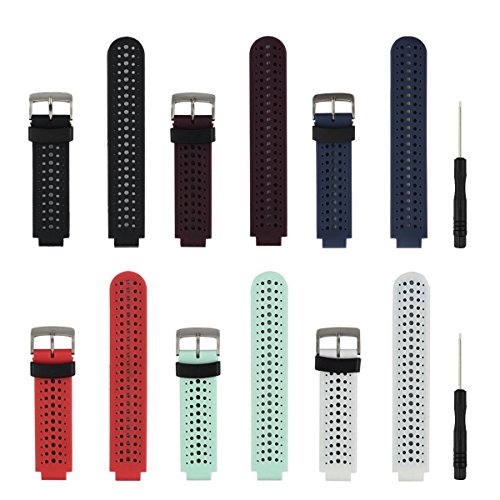 HONECUMI Ersatz-Armband für Garmin Forerunner 230/235/620/630/735XT, Zubehör für Activity-Tracker/Fitness-Tracker, Einheitsgröße, 6 Stück von honecumi