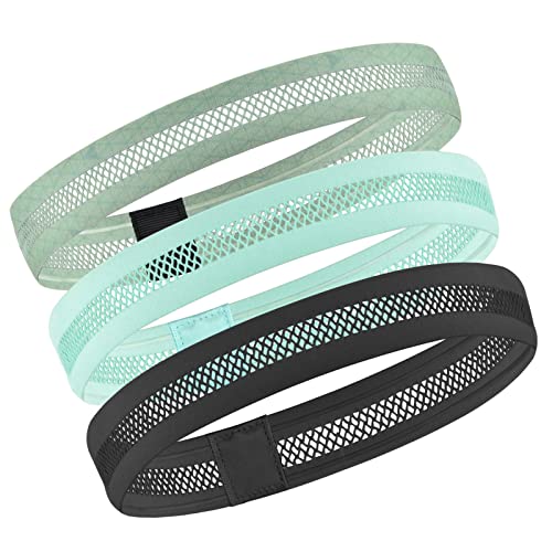 Sport Haarband, 3 Stück Elastische Stirnbänder für Damen und Herren, für Yoga, Laufen und Fußball - Rutschfestigkeit durch Doppelseitiges Design von hongmo