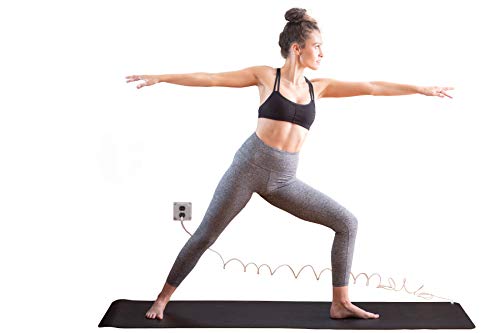 Erdungsmatte für Yoga, geerdete Yoga-Trainingsmatte, 180 x 61 cm, 4.5 m Erdungsschnur, mit Erdung, verbundenes veganes Leder, kann helfen, das Gleichgewicht zu verbessern, Flexibilität. von Hooga