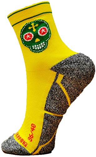 Trail Running Socks Gelb, Männer, Frau, Original, Nahtlos, Thermisch, Skully Größen 41-45 von hoopoe running apparel