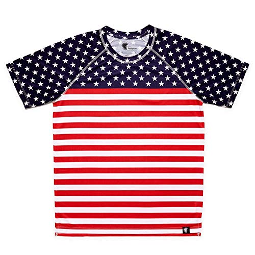 hoopoe running apparel Flag United States Männer T-Shirt, Kurzarm, Laufen, Gym #StarsAndStripes Größe L von hoopoe running apparel