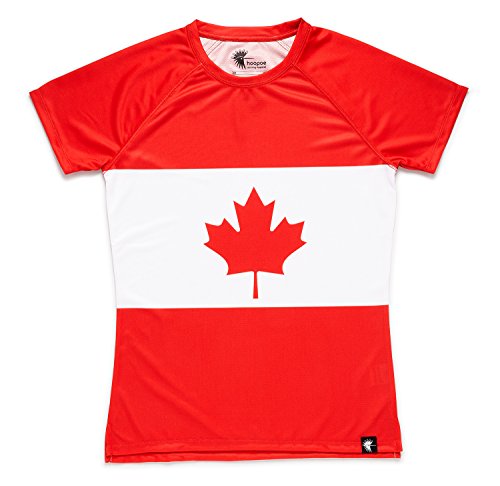 hoopoe running apparel Kanada Frauen T-Shirt, Kurzarm, Laufen, Gym #MapleLeaf Größe S von hoopoe running apparel