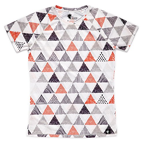 hoopoe running apparel Laufendes T-Shirt der Frauen, Kurze Hülse, Turnhalle #Triangles Größe L von hoopoe running apparel