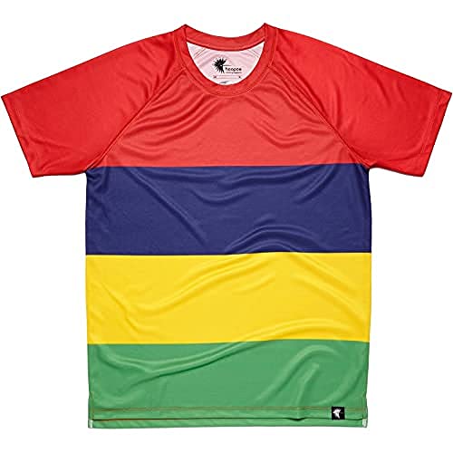 hoopoe running apparel Männer Flags T-Shirt, Kurzarm, Laufen, Gym #LesQuatreBands (S) von hoopoe running apparel