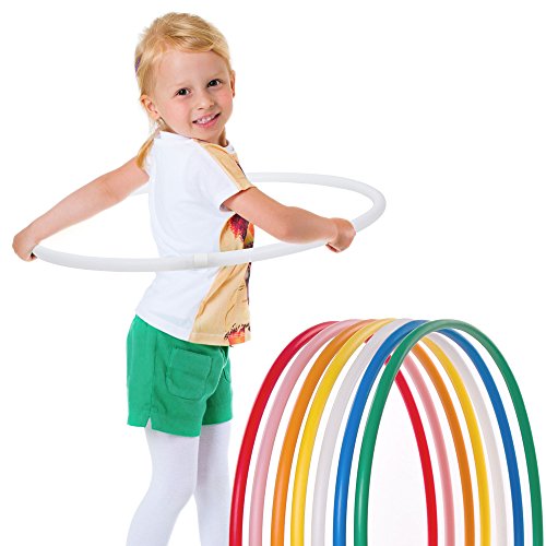 HOOPOMANIA Kinder Hula Hoop Reifen einfarbig [Ø65cm - weiß] Hulahoop Reifen für Kids ab 5 Jahre von hoopomania