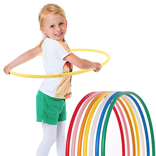 HOOPOMANIA Kinder Hula Hoop Reifen einfarbig [Ø70cm - gelb] Kinder Hulla Hupp ab 6 Jahre von hoopomania