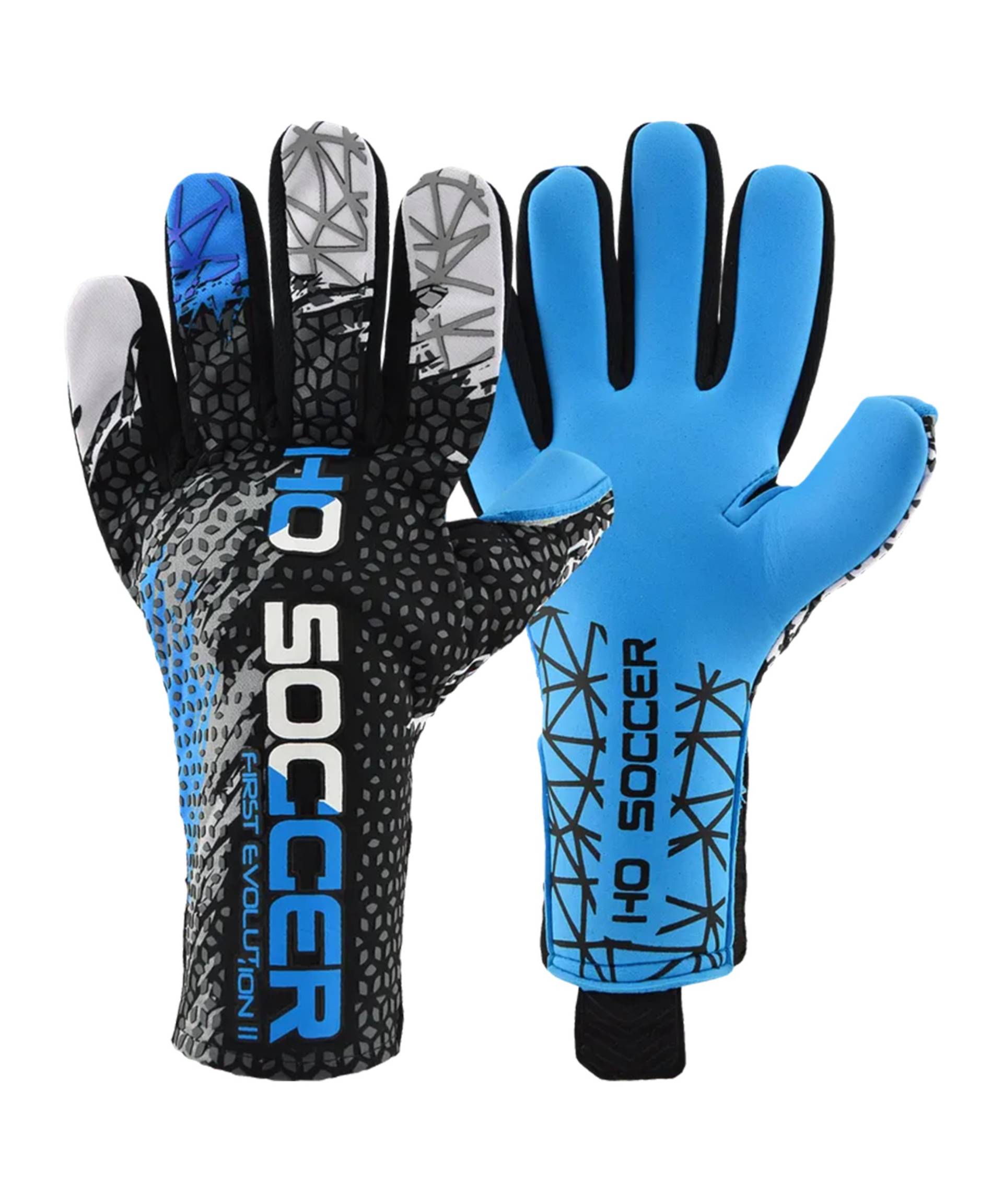 HO Soccer First Evolution II Negative Mark TW-Handschuhe Grau Blau von hosoccer