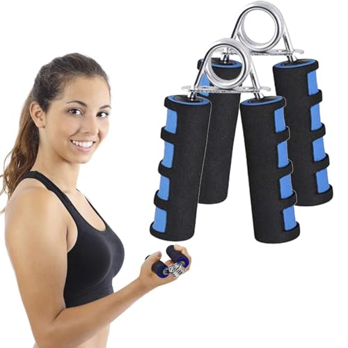 hufhnwso Unterarmtrainer Trainer Fingertrainer，35lbs Handgriff-Stärker，Metall Handtrainer Fingertrainer，Hand Trainingsgerät, Handtrainer(Neu blau-35LBS) von hufhnwso