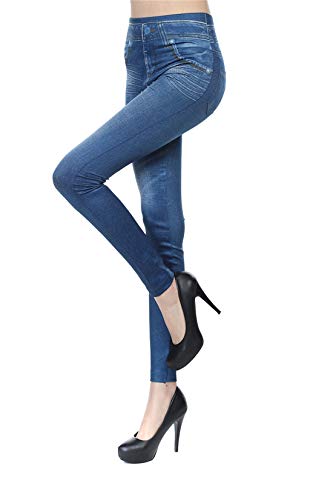 Damen Gefüttert Jeggings Jeansoptik Leggings Übergroße Treggings Elastic Jeans Fleece Strumphose High Waist Skinny Hosen 2XL Dear-XiaoBao von huizhouxiaobaodianzishangwugongsi