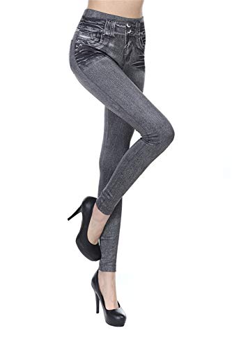 Damen Gefüttert Jeggings Jeansoptik Leggings Übergroße Treggings Elastic Jeans Fleece Strumphose High Waist Skinny Hosen 2XL Dear-XiaoBao von huizhouxiaobaodianzishangwugongsi