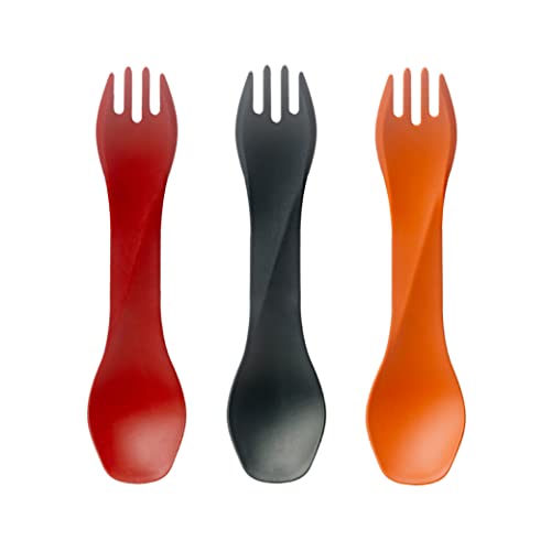 humangear Besteck GoBites UNO 3er Pack rot, grau, orange, 074701, Mini UNO von humangear