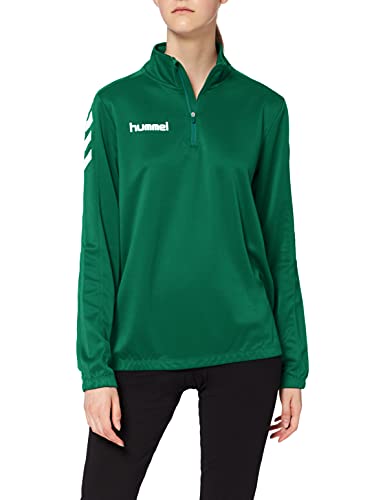 hummel Damen Core Poly Half Zip Sweatshirt, EverGreen, 2XL von hummel