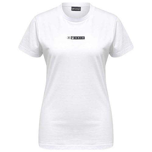 hummel Damen Hmloffgrid Tee S/S Wo T Shirt, White/Forged Iron, M EU von hummel
