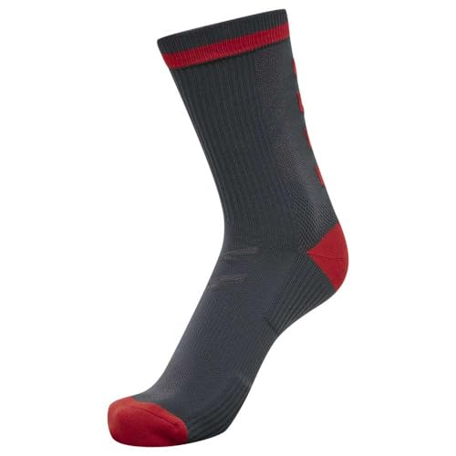 hummel Unisex Elite Indoor Sock Low Pa Sock, EBONY/FLAME SCARLET, 35 von hummel