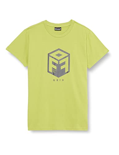 hummel Unisex Kinder Hmloffgrid Cotton Jersey S/S Kids T Shirt, Dark Citron/Myrtle, 152 EU von hummel