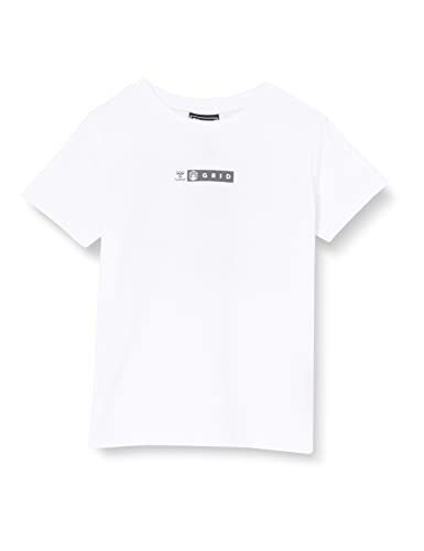 hummel Unisex Kinder Hmloffgrid Tee S/S Kids T Shirt, White/Forged Iron, 116 EU von hummel