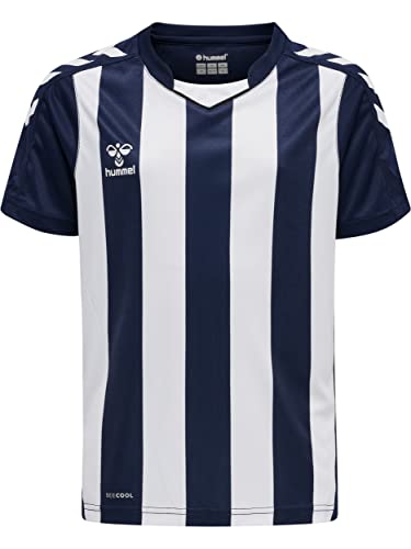 hummel hmlCORE XK Striped Jersey S/S Kids, Marine/White, 140 von hummel