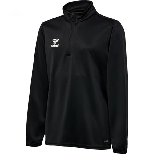 hummel Uni_Kids Hmlessential Half-Zip Kids Hooded Sweatshirt, Schwarz, 140 EU von hummel
