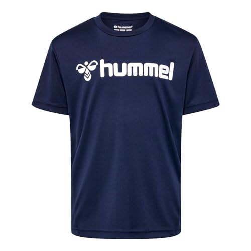 hummel Unisex Kinder Hmllogo Jersey S/S Kids T-Shirt, Marine, 128 EU von hummel