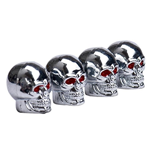 hunpta Hot verkaufen rot Augen Skull Reifen Tire Air Ventil Vorbau Staubkappen für Car Bike Truck, silber von hunpta