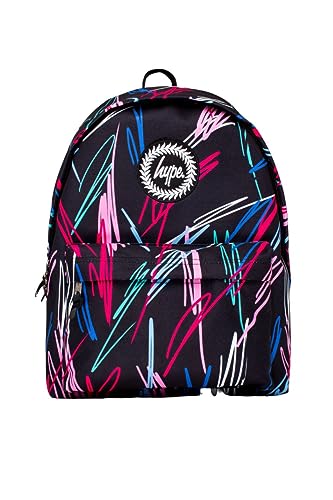 hype Schwarzer Rucksack mit mehreren Kritzeleien, Schwarz/Mehrfarbig, Einheitsgröße, Casual von hype