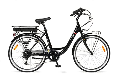 i-Bike Unisex – Erwachsene City Easy Urban Elektrofahrrad mit Pedalunterstützung, Schwarz, Einheitsgröße von i-Bike