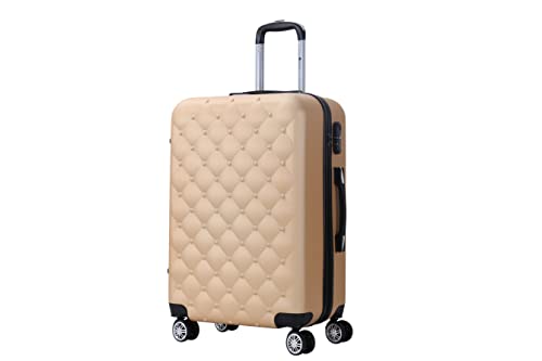 i INDIVITEM'S XHA095 Koffer Hartschalenkoffer Reise Trolley Bag ABS Größe XL Gold von i INDIVITEM'S