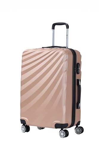 i INDIVITEM'S XHA098 Koffer Hartschalenkoffer Reise Trolley Bag ABS Größe XL Gold von i INDIVITEM'S