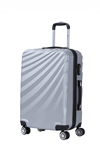 i INDIVITEM'S XHA098 Koffer Hartschalenkoffer Reise Trolley Bag ABS Größe XL Silver von i INDIVITEM'S