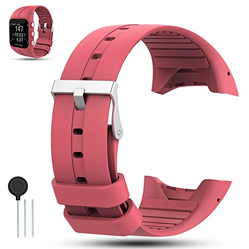iFeeker Für Polar M400/M430 GPS Smart Uhrenarmband, Zubehör Weiche Silikon Gummi Ersatz Armband Armband Sport Armband für Polar M400/M430 GPS Uhr, Pink Rot von iFeeker