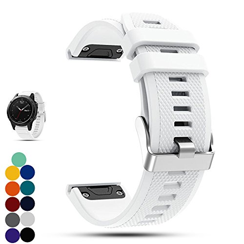 iFeeker Garmin Fenix 5 GPS-Multisport-Smartwatch Uhr Ersatzband, Weiche Silikon Schnellinstallation Armbanduhr Gurt Riemen für Garmin Fenix 5 GPS-Multisport-Smartwatch von iFeeker