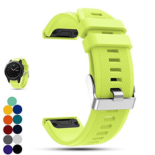 iFeeker Garmin Fenix 5 GPS-Multisport-Smartwatch Uhr Ersatzband, Weiche Silikon Schnellinstallation Armbanduhr Gurt Riemen für Garmin Fenix 5 GPS-Multisport-Smartwatch von iFeeker